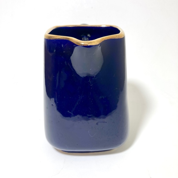 Vintage SEAGRAMS VO CANADIAN WHISKEY Cobalt Blue Pitcher Gold Trim - Picture 8 of 8